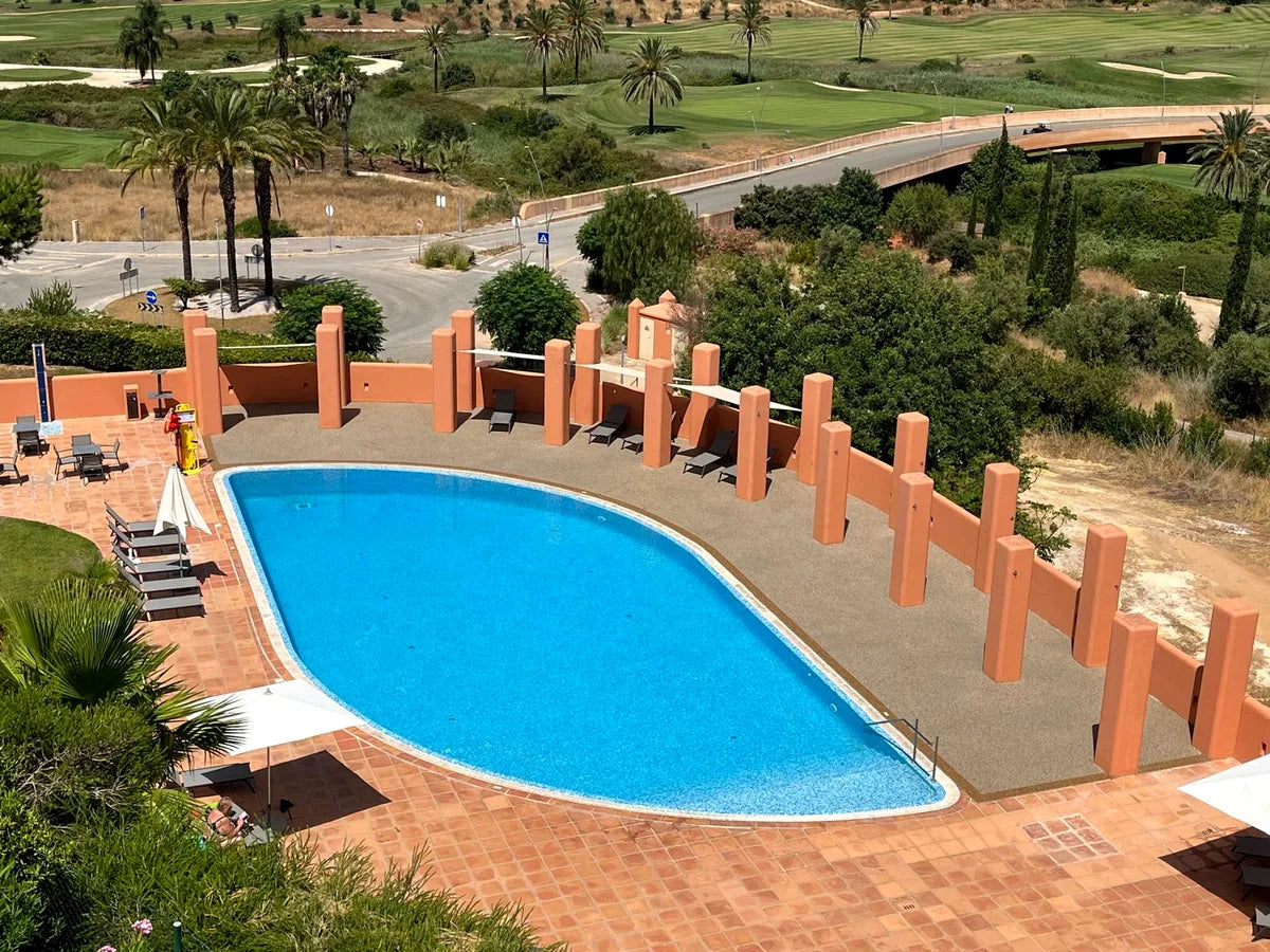 Pool terrace at a hospitality property in the Algarve
